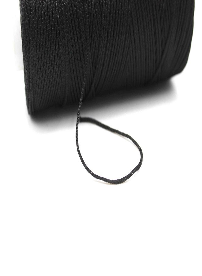 Artify | Nylon PP Braided/Knitted (1mm, 50m) Macramé Cord for Beading for Making Jewelry, Bracelet & Craft - Black - Image 3